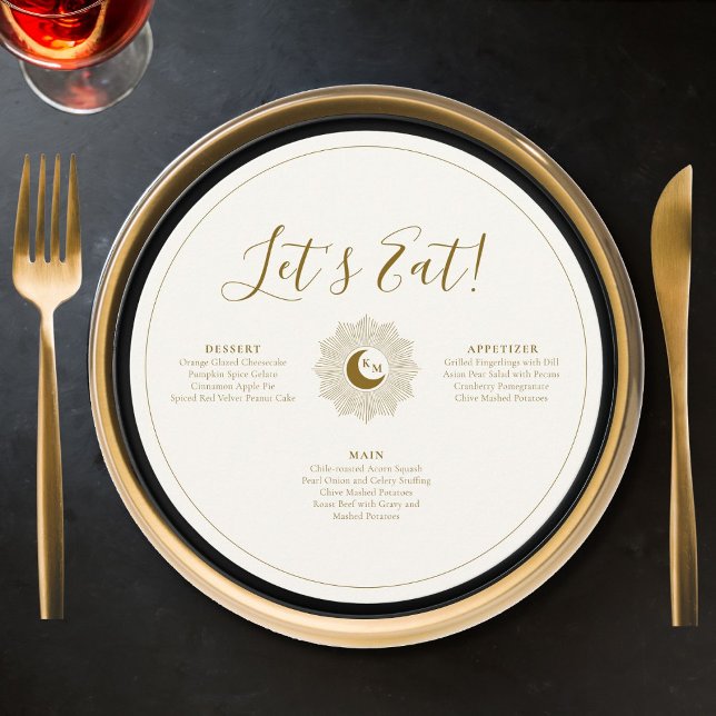 Menu sol och Måne, tidslös runt Bröllop Meny (Skapare uppladdad)