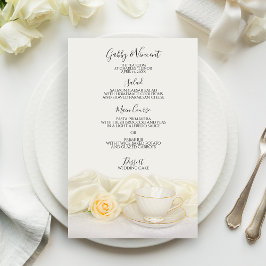 Menu Tea Kopp och Vit ros Bröllop