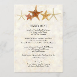 Menu Tropical Beach Snäcka Starfish Nautilus Summe Meny