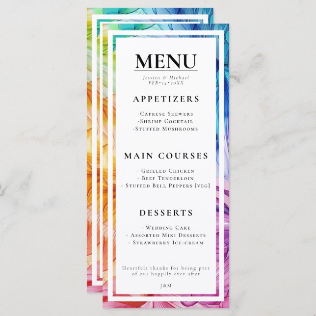 MENU + underbar text Etheral Bloom Meny (Fram/baksida)