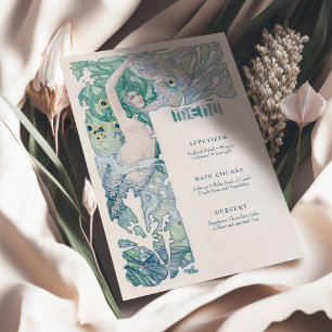 Menu Vintage Sjöjungfru Art nouveau Inbjudningar