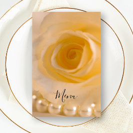 Menu vit ros och Pearls Bröllop