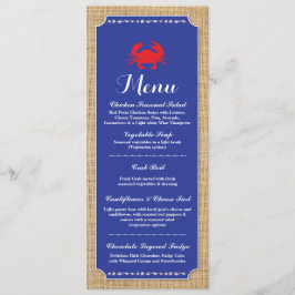 Menu Wedding Reception Crab Boil Beach Inbjudningar
