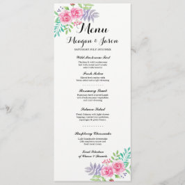 Menu Wedding Reception Elegant Blommigt Ro Cards Inbjudningar