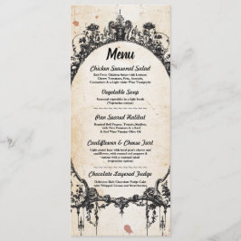 Menu Wedding Reception Gothic Ram Halloween Inbjudningar