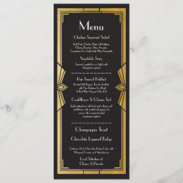 Menu Wedding Reception Rustic 1920's Art Deco Inbjudningar