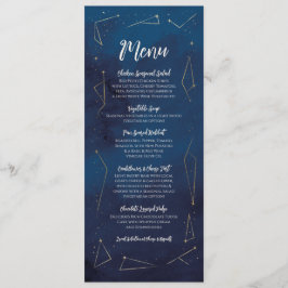 Menu Wedding Reception Stjärntecken Navy Cosmic Meny