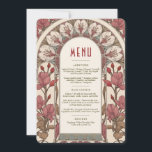 Menu Wedding Vintage Inbjudningar<br><div class="desc">Menu Card in Art Nouveau style for your vintage-themed wedding by Alphonse Mucha in a floral, romantic, and whimsical design. Victorian flourishes complement classic art deco fonts. Please enter your custom information, and you're done. If you wish to change the design further, click the blue "Customize It" button. Thank you...</div>