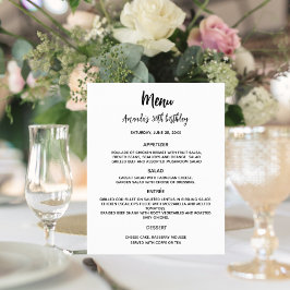 Menu white black anpassningsbar party färg budget flygblad