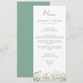 Menu Wildblomme Meadow Bröllop Meny