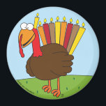 Menurkey Magnet<br><div class="desc">Denna magnet har en charmerande,  karismatisk menurkey (kombination Menorah och Turkiet),  i firande i Chanukah-Thanksgivingens korsande helgdag i år.</div>
