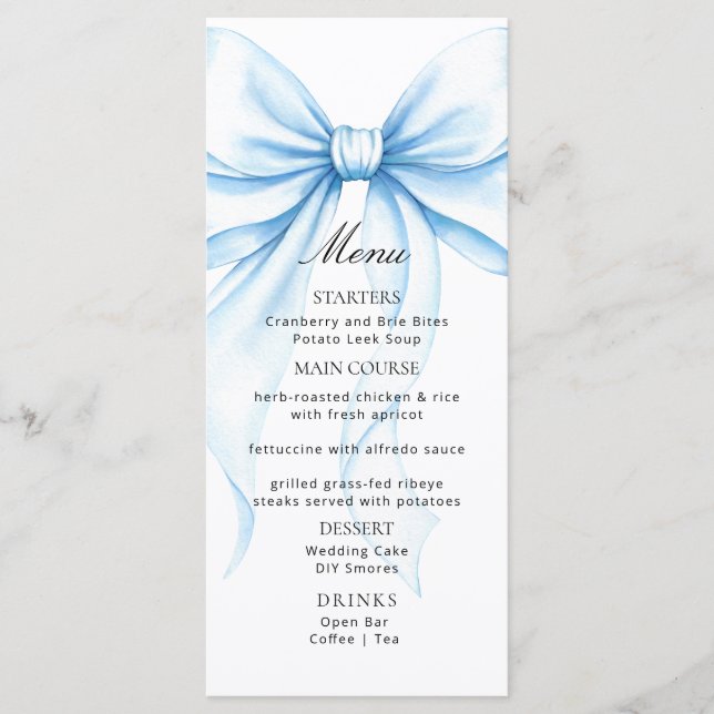 Menus for a modern  baby shower. meny (Framsida)