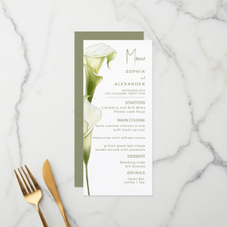 Menus for a modern wedding. meny