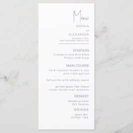 Menus for a modern wedding. meny