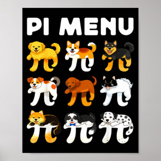 Meny 3.14 matte lärare glad paj dag lärare hundar poster