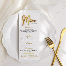 Meny - 3d Guld Text Minimalistisk Design