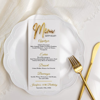 Meny - 3d Guld Text Minimalistisk Design