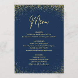 Meny 75-årsdag Navy Guld Glitter