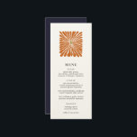 Meny Bröllop för Retro Flower Logotyp<br><div class="desc">Retro Orange blomma Logotyp,  bröllop-menyn.</div>