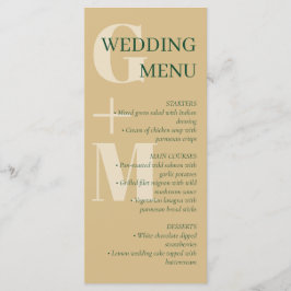 Meny Bröllop för typografi för elegant och Grönt