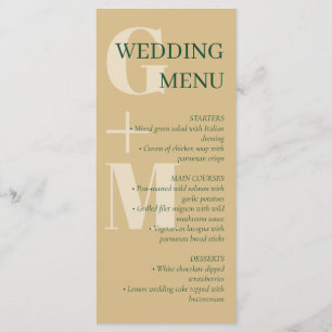 Meny Bröllop för typografi för elegant och Grönt