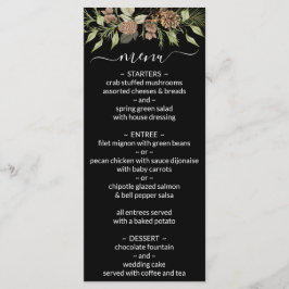 Meny Bröllop för Winter Black and White Elegant