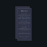 Meny Bröllop i med fet stil - minimalistisk marin<br><div class="desc">Anpassa en elegant-meny för bröllop med den här menyn för Bröllop i av typen Navy Blue Minimalist Bold Type. Menydesignen har minimal fetstil och modern typografi. Lägg till alternativen namn, Datum och meny för, bröllop för att anpassa. Utformning av perfekten för par som vill ha en minimalistisk utformning för bröllop....</div>