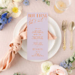 Meny Bröllop i Modern Lila & Vibrant Orange<br><div class="desc">Designad att samordna med för "Bright" Wedding-inbjudningssamlingen. Om du vill ändra information klickar du på Information. Om du vill flytta texten eller ändra storlek, teckensnitt eller färg klickar du på Redigera med Design Verktyg. Visa samlingslänken på den här sidan om du vill se alla matchande objekt i den här vackra...</div>