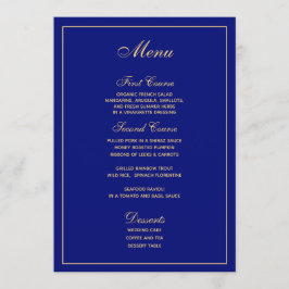 Meny Bröllop i skript i elegant Blue Guld
