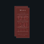 Meny Bröllop med röd minimalistisk fet stil<br><div class="desc">Anpassa en elegant-meny för bröllop med den här menyn för röd minimalistisk fet typ Bröllop. Menydesignen har minimal fetstil och modern typografi. Lägg till alternativen namn,  Datum och meny för,  bröllop för att anpassa. Utformning av perfekten för par som vill ha en minimalistisk utformning för bröllop.</div>