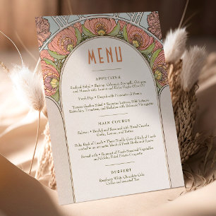 Meny Bröllop Vintage Art Nouveau av Mucha Invitati Inbjudningar