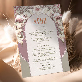 Meny Bröllop Vintage Art Nouveau av Mucha Invitati Inbjudningar