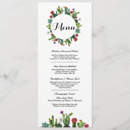 Meny Bröllopsfest Cactus Fiesta Mexikanska menyer Inbjudningar