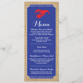 Meny Bröllopsfest Kräftskiva Hummer Strand Inbjudningar