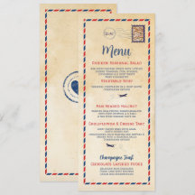 Meny Bröllopsmottagning Resa vykort Karta