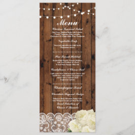 Meny Bröllopsmottagning Rustika Trä Spetskort