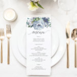 Meny Dusty Blue Bröllop - Bröllop Menus<br><div class="desc">Den här vackra menyn är perfekt för nästa händelse! Redigera enkelt menyalternativen och visning den vackra designen på varje plåt!</div>
