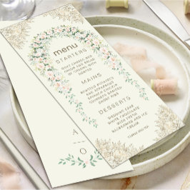 Meny elegant Blommigt Arch Bröllop Inbjudningar