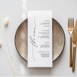 Meny elegant minimalist Bröllop med skriptteckensn