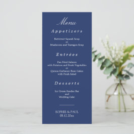 Meny elegant Navy Blue Bröllop