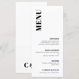 Meny elegant och Trendig Bröllop