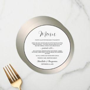 Meny elegant vid Silver-rundan Bröllop