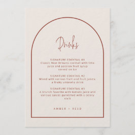 Meny för Arch Minimal Script Cream & Terracotta Dr