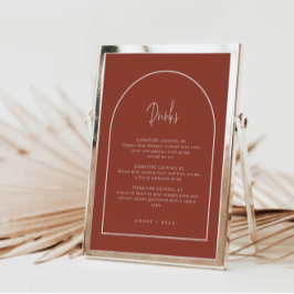 Meny för Arch Minimal Script Terracotta & Cream Dr