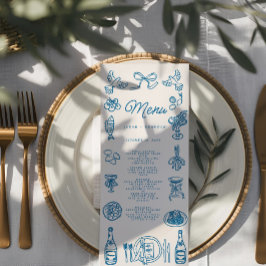 Meny för återföring av Bröllop i handskriftsformat