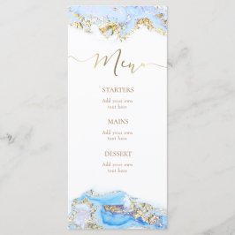 Meny för blå marmor i bläck