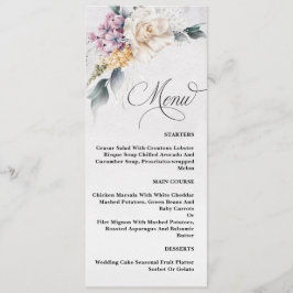 Meny för Blommigt med vattenfärg - Kalligrafi Mode