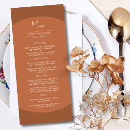 Meny för bränd Orange Arch Minimalist Fall Wedding