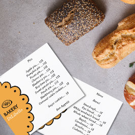 Meny för Bröd-illustrationer för bakverk och Pris