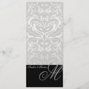 Meny för bröllop för Regal silverMonogram